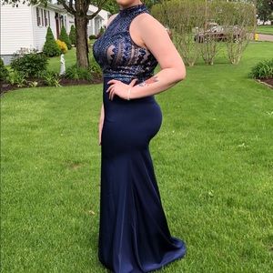 Navy Blue Prom Dress (two-piece)